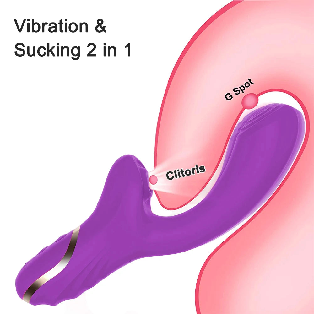 Vibromasseur Clitoridien 2-en-1 – Aspiration & Vibration, Double Orgasme Garanti