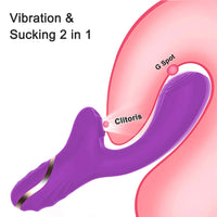 Vibromasseur Clitoridien 2-en-1 – Aspiration & Vibration, Double Orgasme Garanti