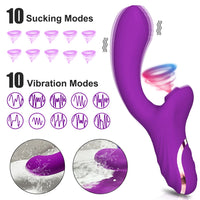 Vibromasseur Clitoridien 2-en-1 – Aspiration & Vibration, Double Orgasme Garanti