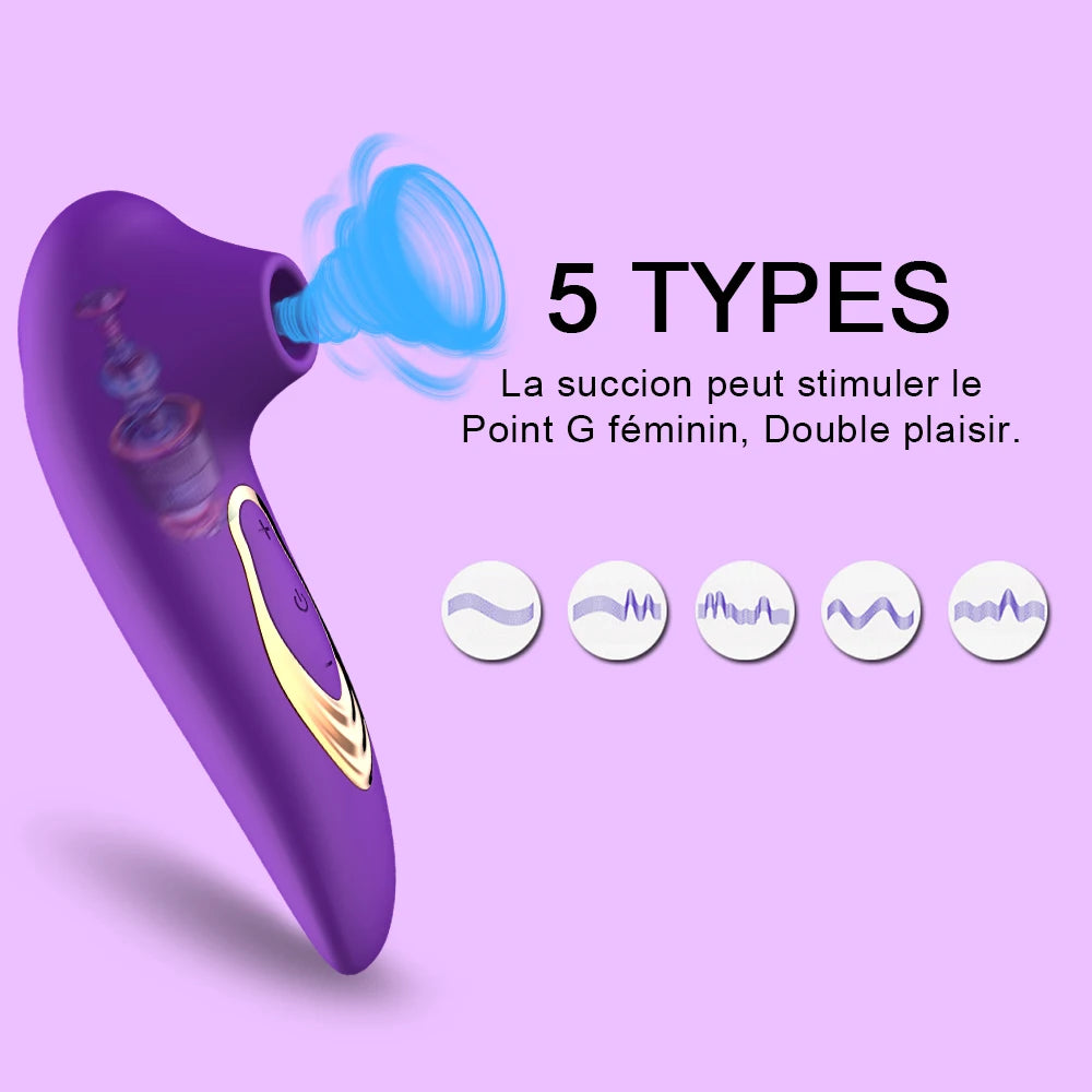 Stimulateur Clitoridien Aspirant & Vibrant – 5 Modes | Orgasme Sans Contact Garanti