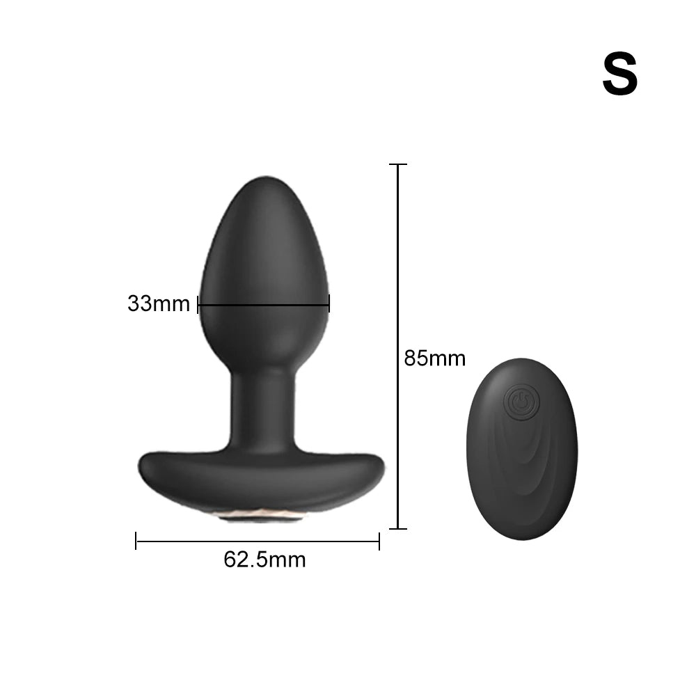Plug Anal Vibrant Télécommandé Sans Fil – Silicone | 3 Tailles | Prostate & Clitoris