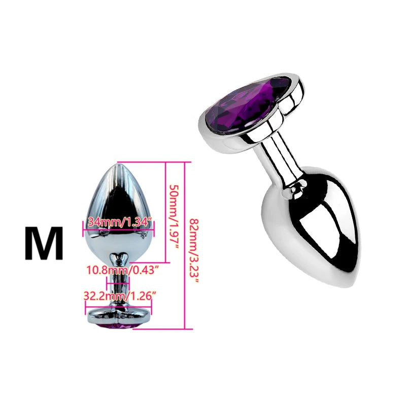 Plug Anal Métal Cœur – 6 Couleurs | 3 Tailles S/M/L | Acier Inoxydable | Unisexe