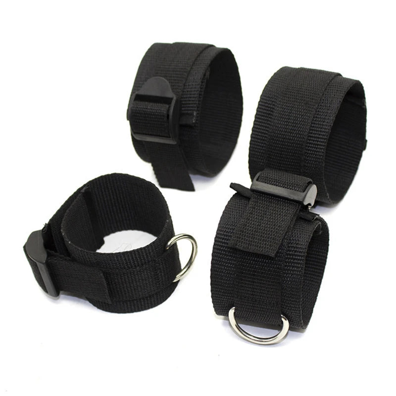 Kit Bondage BDSM Menottes Poignets & Chevilles – Nylon Ajustable