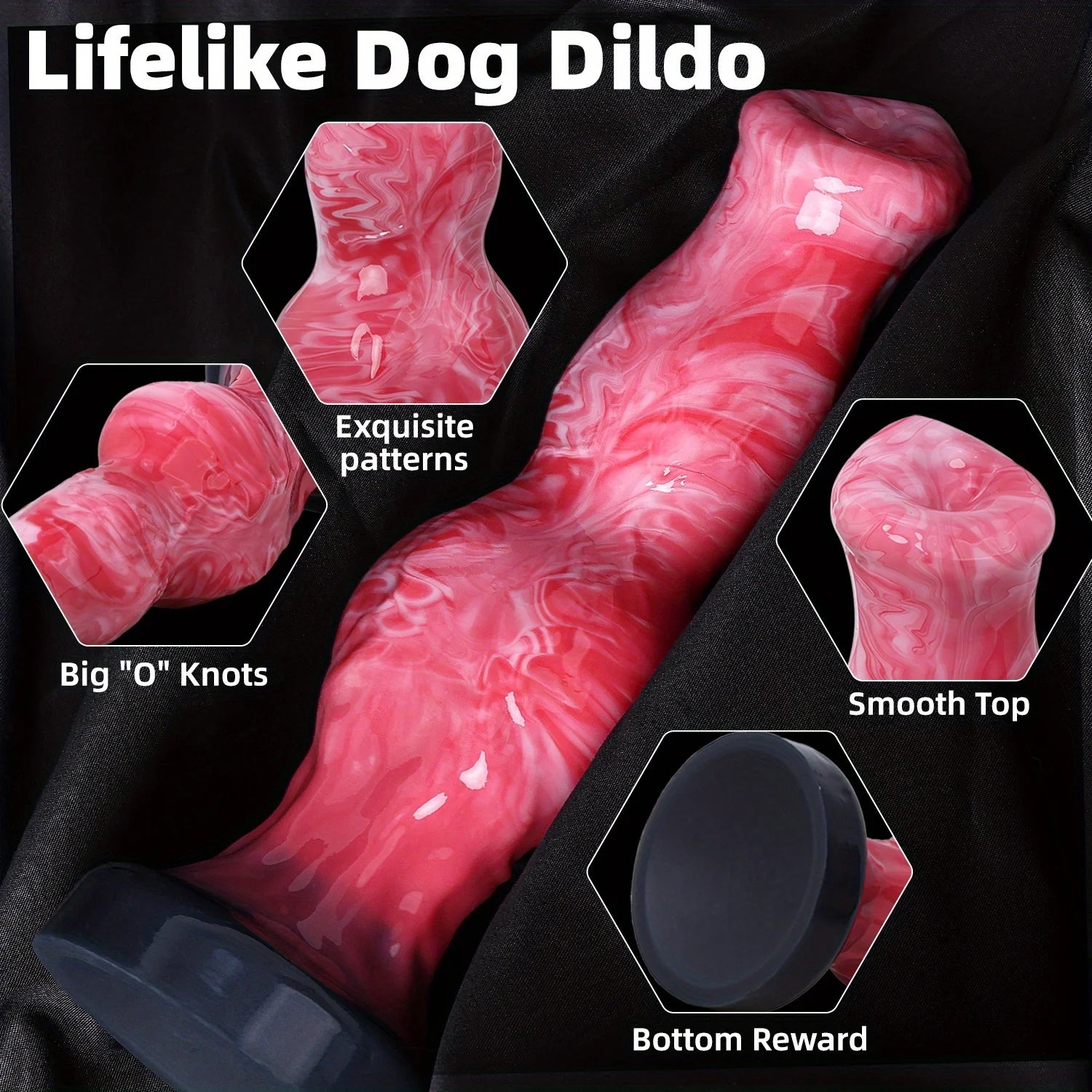 Gode Fantaisie Chien Nœud Monster avec Ventouse – Silicone Liquide Premium | 3 Tailles