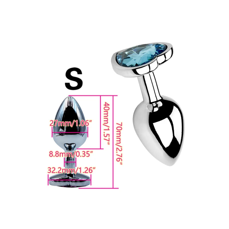Plug Anal Métal Cœur – 6 Couleurs | 3 Tailles S/M/L | Acier Inoxydable | Unisexe
