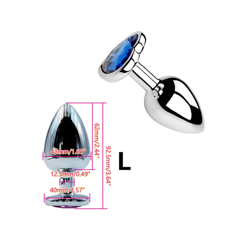 Plug Anal Métal Cœur – 6 Couleurs | 3 Tailles S/M/L | Acier Inoxydable | Unisexe