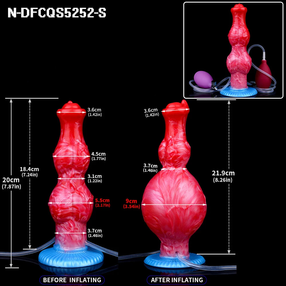 Gode Éjaculateur Gonflable Double Nœud – Plug Anal Gicleur | Unisexe | Tailles S & M