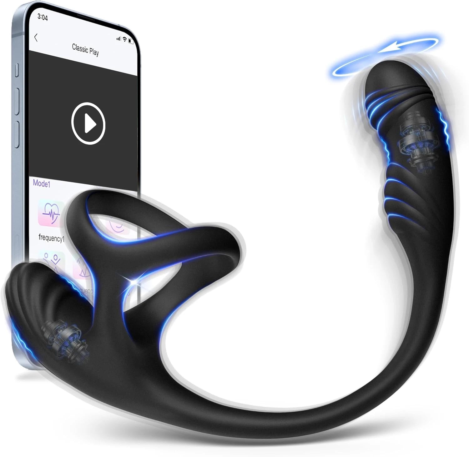 Vibromasseur Anal avec Anneau Pénien – Silicone | Télécommande | Double Stimulation