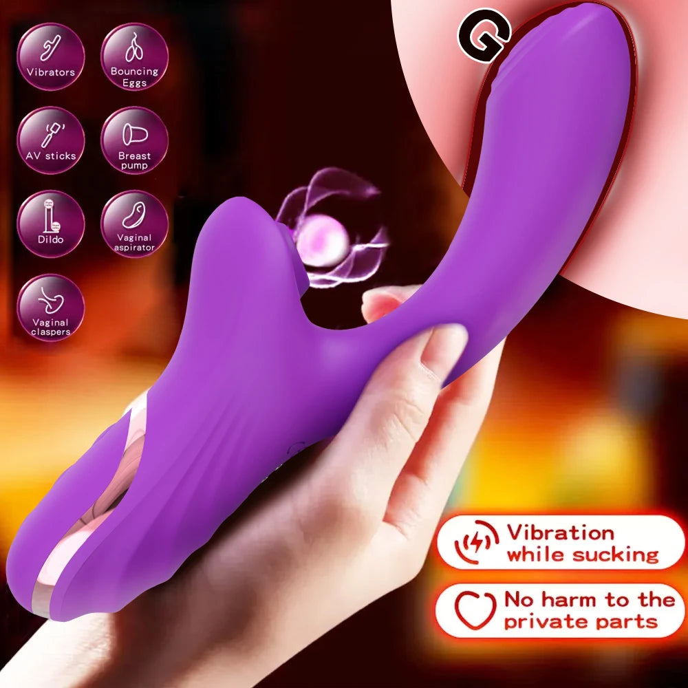 Vibromasseur Clitoridien 2-en-1 – Aspiration & Vibration, Double Orgasme Garanti