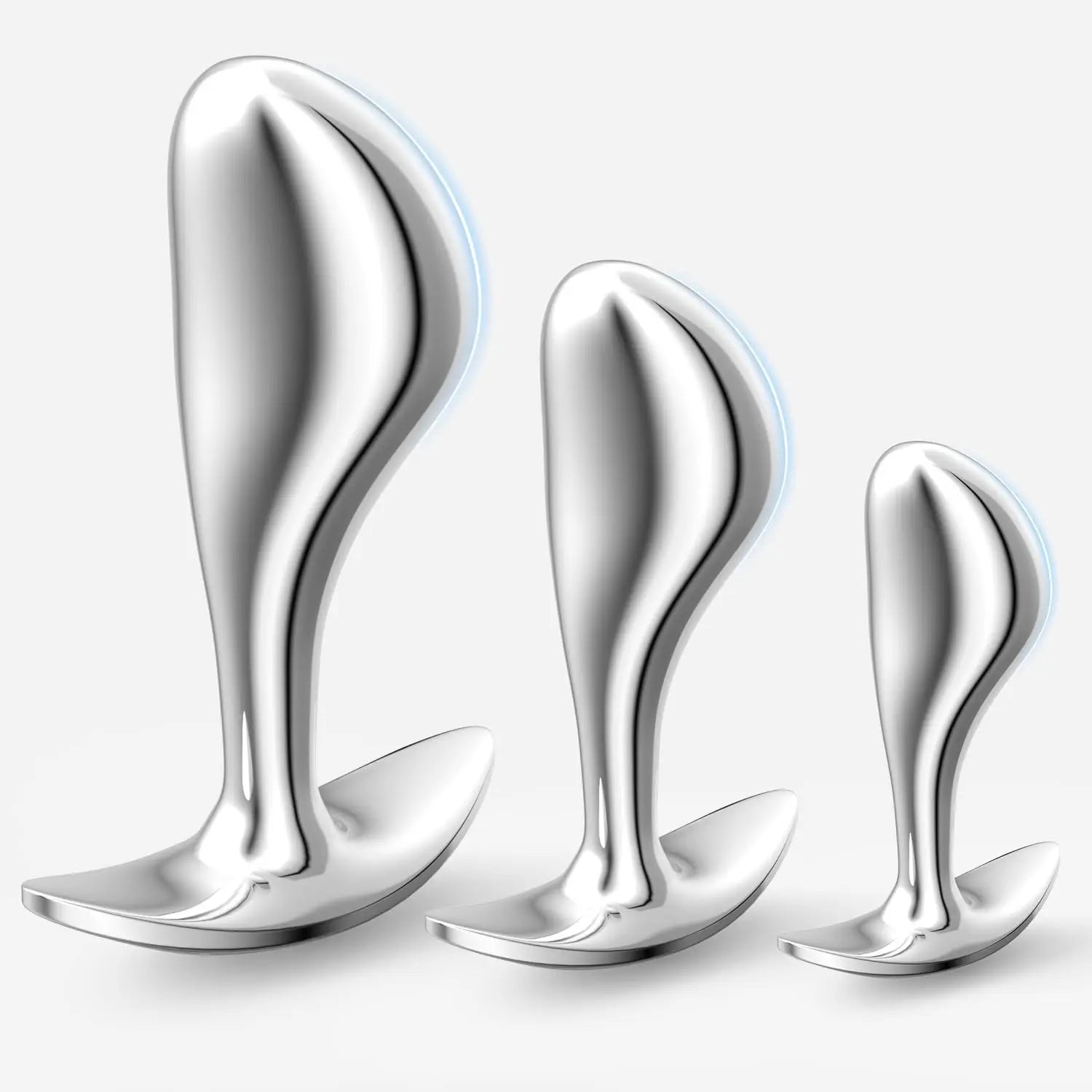 Plug Anal Métallique Strass QiiAii – Forme Pouce | Point G & Prostate | 3 Tailles + Pack