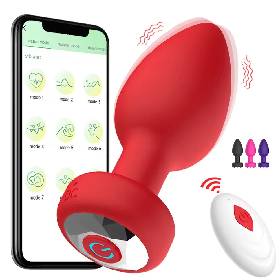 Plug Anal Vibrant Connecté Bluetooth – Contrôle APP à Distance | Silicone | 4 Couleurs