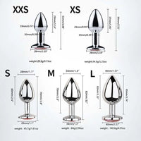 Plug Anal Métal Diamant – Bijou Intime Acier Inoxydable | 5 Tailles XXS à L
