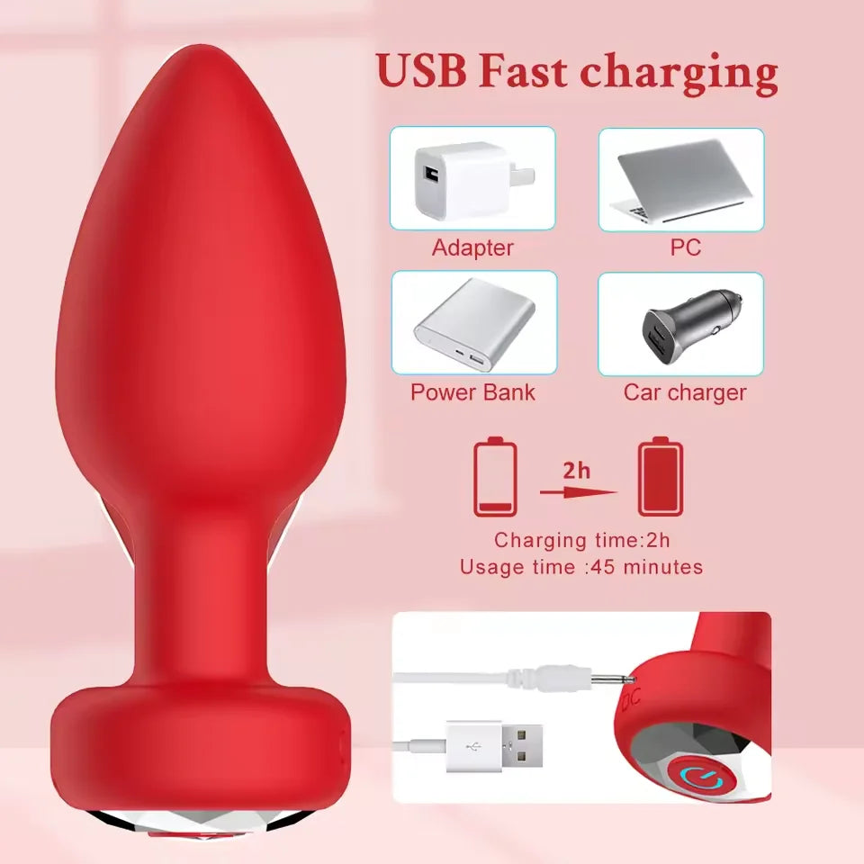 Plug Anal Vibrant Connecté Bluetooth – Contrôle APP à Distance | Silicone | 4 Couleurs