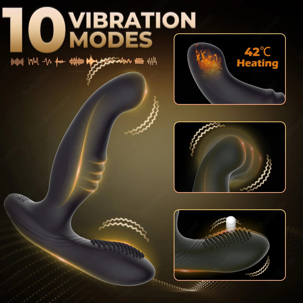 Plug Anal Vibrant Oscillant Bokisoon QS029 – 2 Moteurs | 10 Fréquences | Télécommande 10m | IPX56