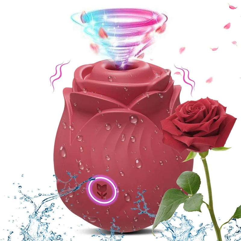 Rose Succion 3-en-1 – Langue Léchante, Poussée & Point G | Stimulateur Féminin
