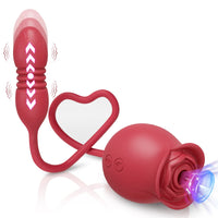 Rose Succion 3-en-1 – Langue Léchante, Poussée & Point G | Stimulateur Féminin