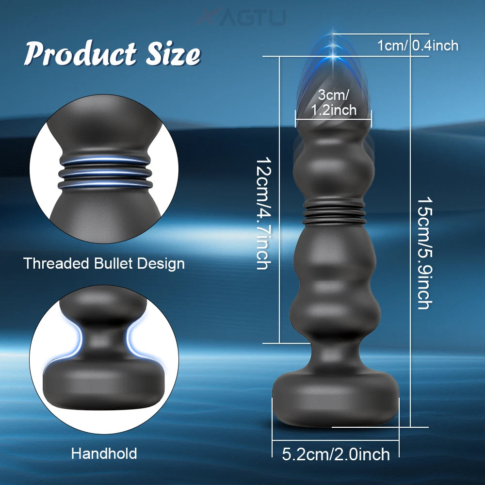 Plug Anal Vibrant Va-et-Vient Xbonp – Silicone | Massage Prostatique | APP ou Télécommande