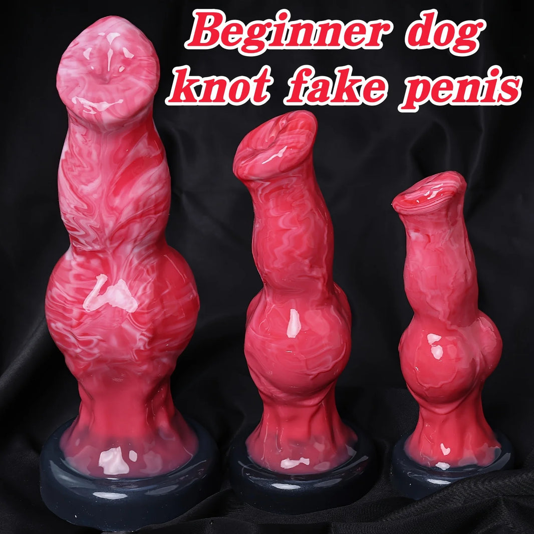 Gode Fantaisie Chien Nœud Monster avec Ventouse – Silicone Liquide Premium | 3 Tailles