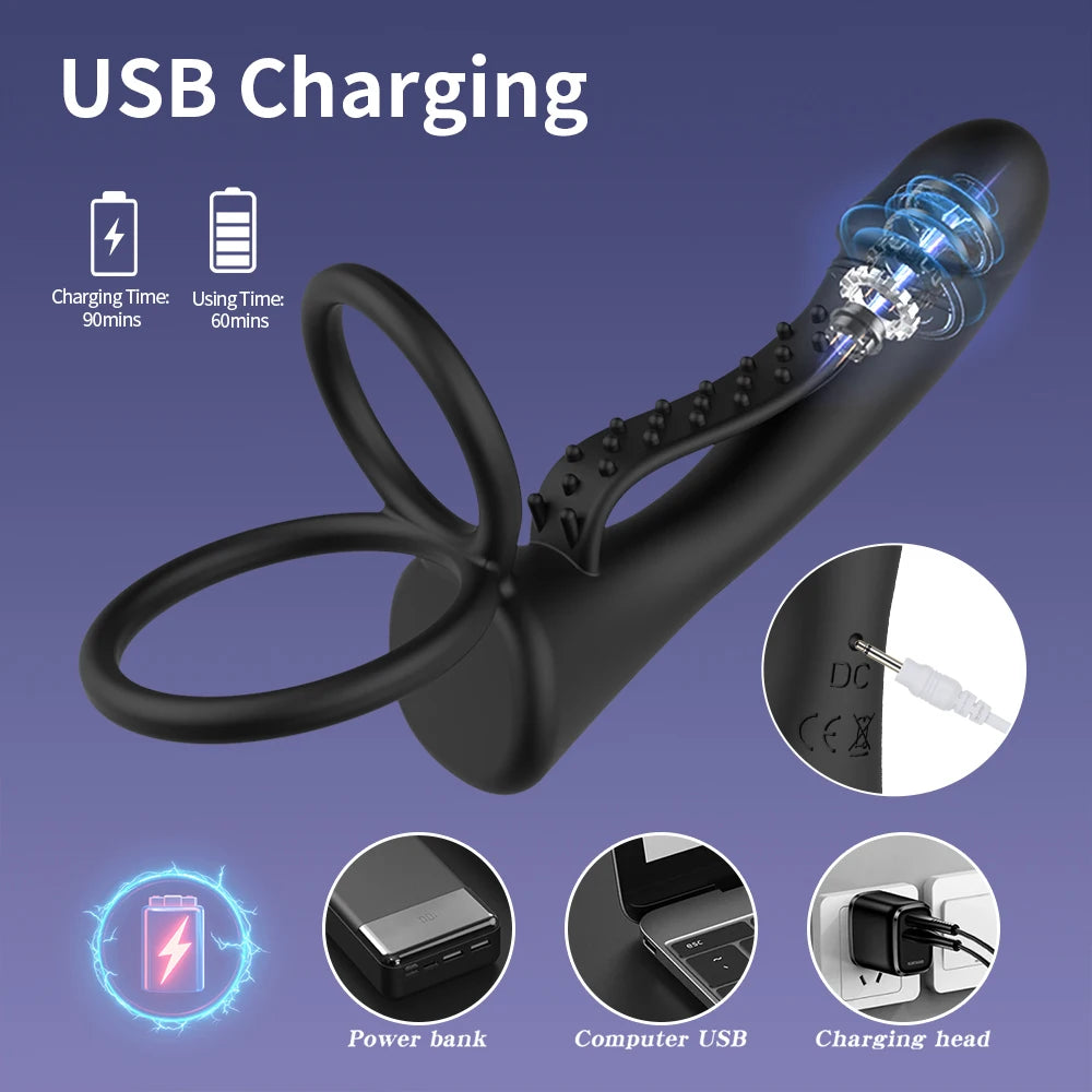 Kit Double Pénétration Vibrant – Plug Anal + Anneau Pénien | Couples