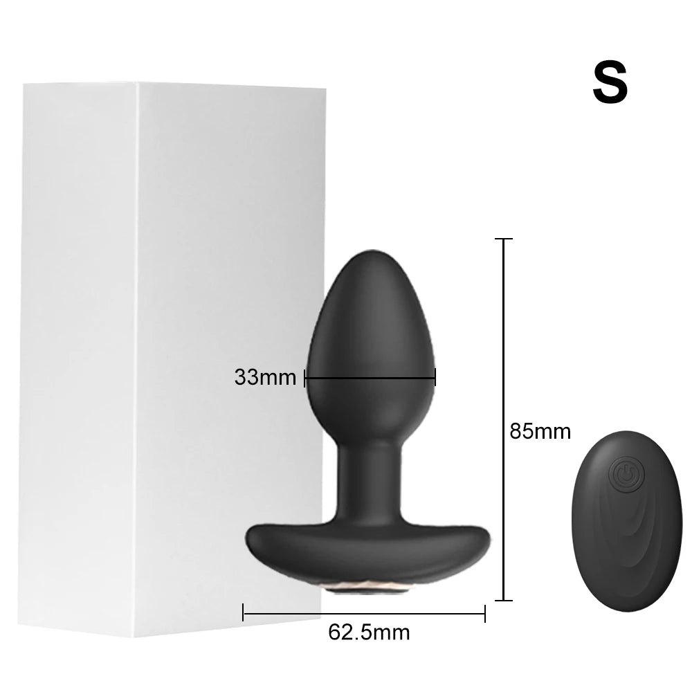 Plug Anal Vibrant Télécommandé Sans Fil – Silicone | 3 Tailles | Prostate & Clitoris
