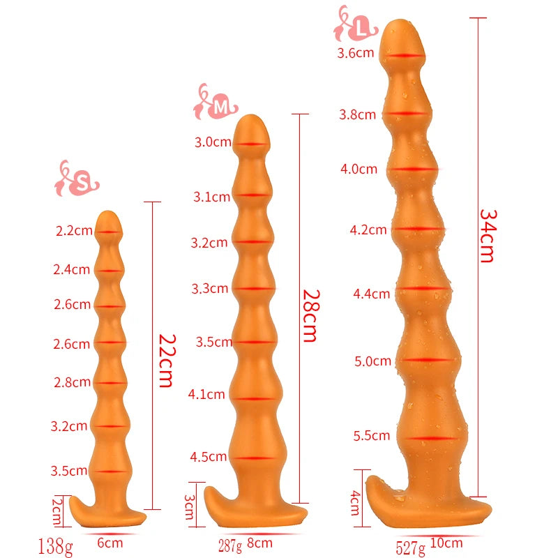 Long Plug Anal Silicone – 7 Designs | 4 Tailles S/M/L/XL | Massage Prostate | Unisexe
