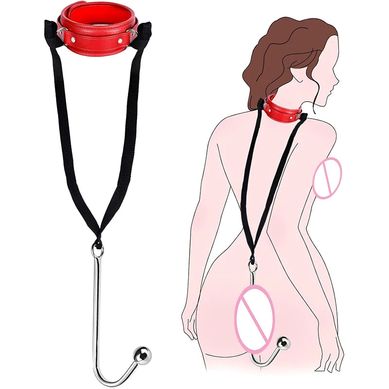 Kit BDSM Harnais Crochet Anal  – Cuir Ajustable | CE
