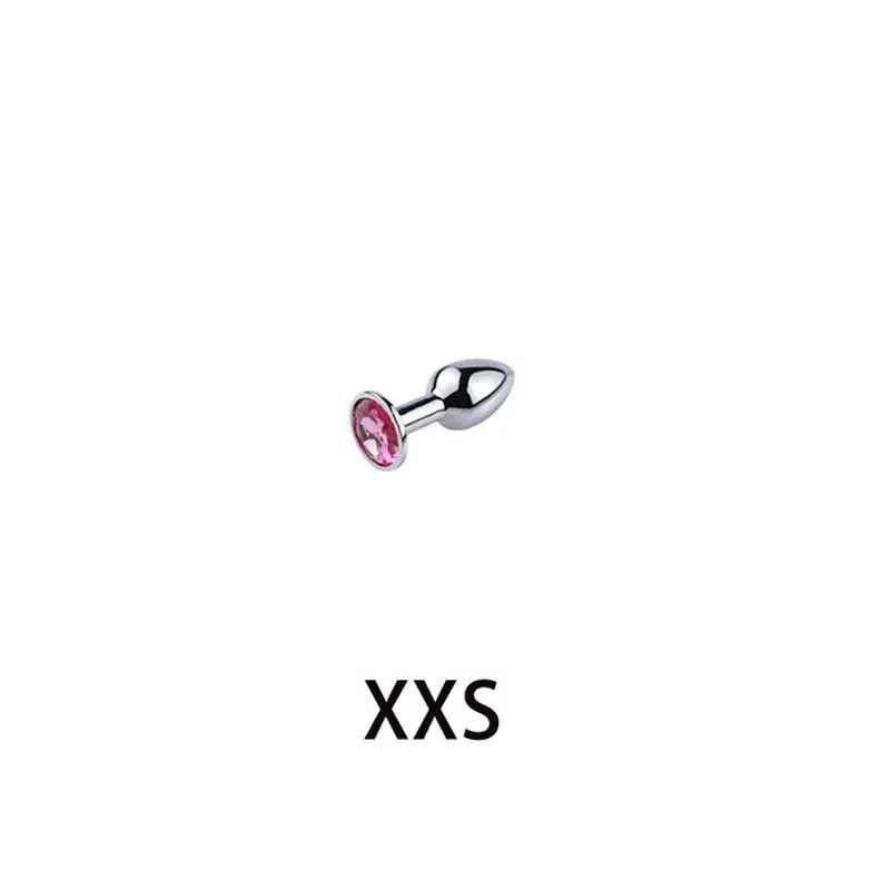 Plug Anal Métal Diamant – Bijou Intime Acier Inoxydable | 5 Tailles XXS à L