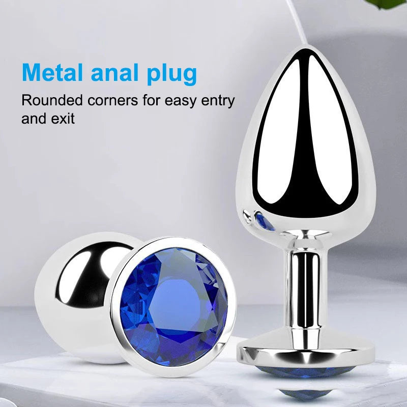 Plug Anal en Métal & Base Gemme – Bijou Intime Rafiné & Sensations Thériques