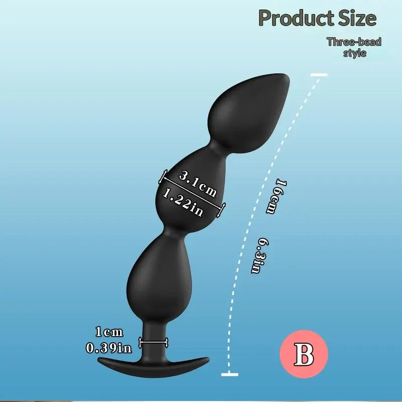 Plug Anal à Billes Métalliques & Corps Silicone – 2 ou 3 Billes | Port Long Durée | Unisexe
