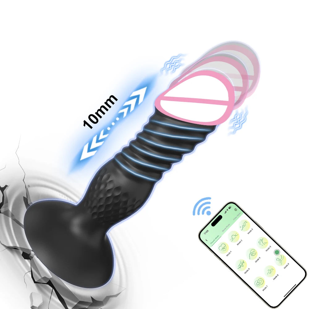 Plug Anal Vibrant Va-et-Vient Xbonp – Silicone | Massage Prostatique | APP ou Télécommande