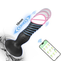 Plug Anal Vibrant Va-et-Vient Xbonp – Silicone | Massage Prostatique | APP ou Télécommande