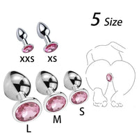 Plug Anal Métal Diamant – Bijou Intime Acier Inoxydable | 5 Tailles XXS à L