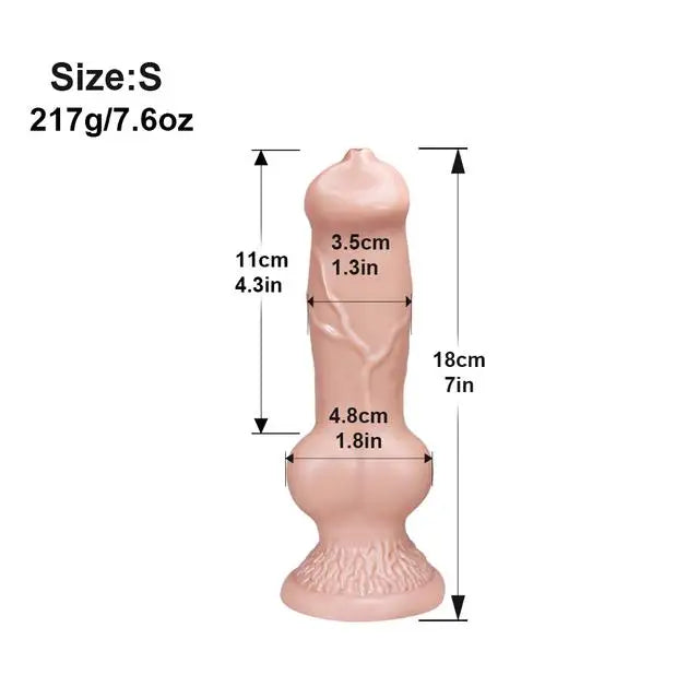 Gode Fantaisie Animal avec Ventouse QiiAii – PVC Souple | 3 Couleurs | 5 Tailles
