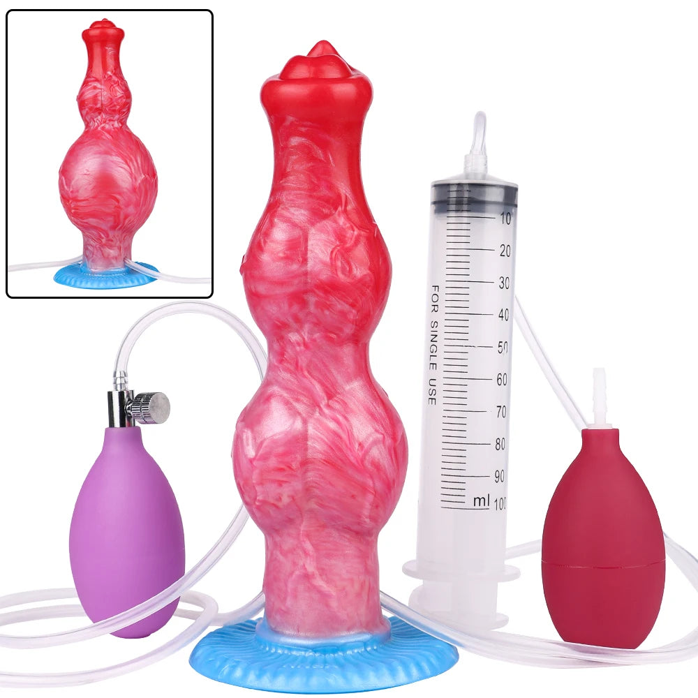 Gode Éjaculateur Gonflable Double Nœud – Plug Anal Gicleur | Unisexe | Tailles S & M