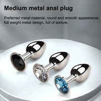 Plug Anal en Métal & Base Gemme – Bijou Intime Rafiné & Sensations Thériques