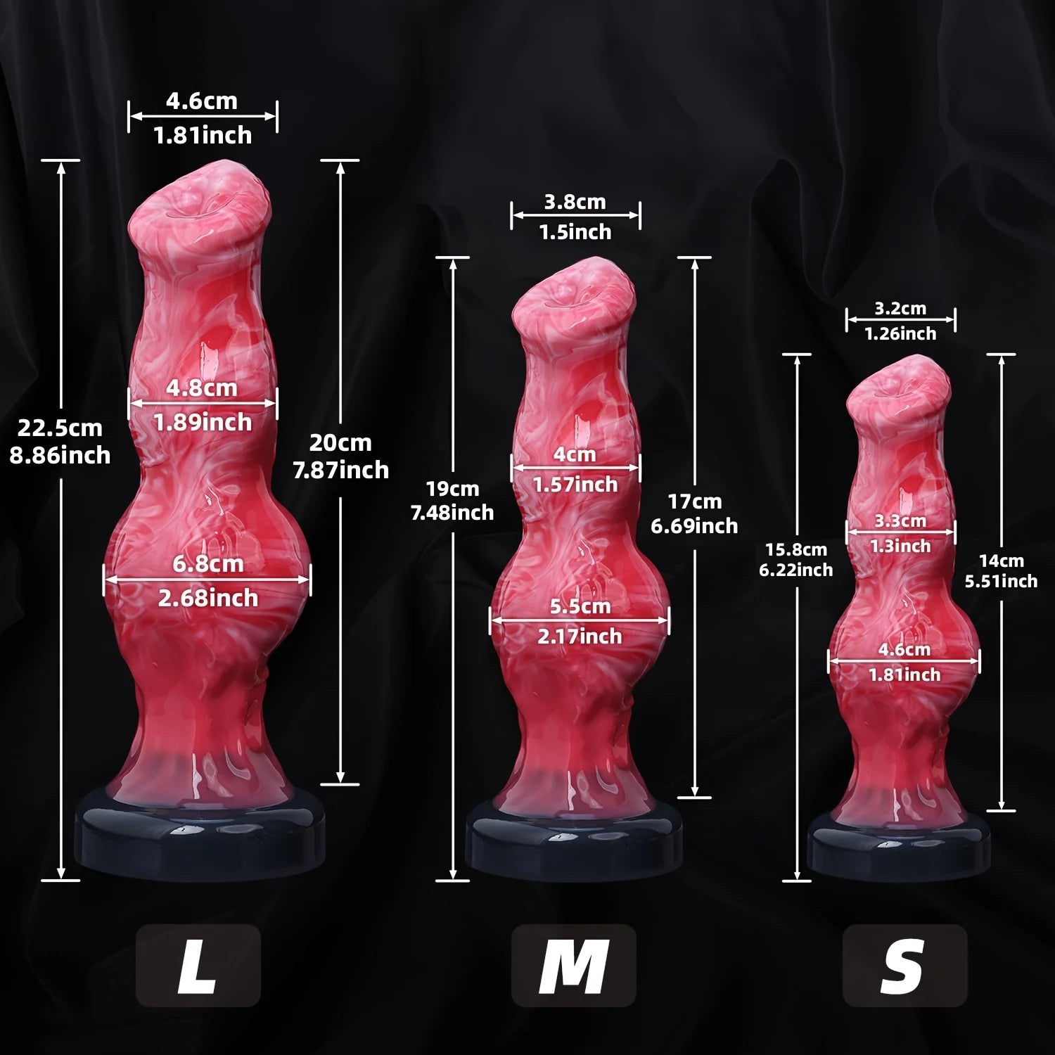 Gode Fantaisie Chien Nœud Monster avec Ventouse – Silicone Liquide Premium | 3 Tailles