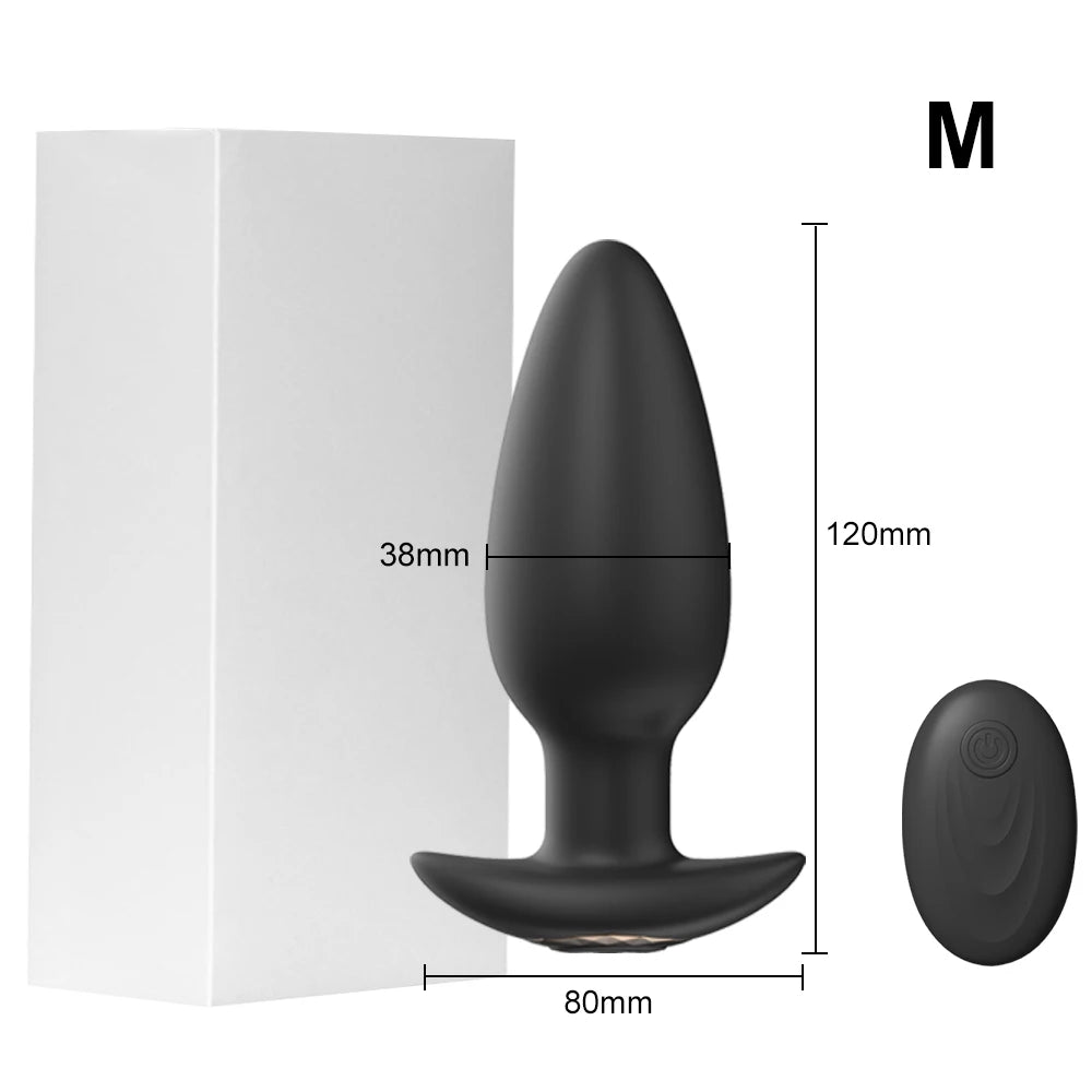 Plug Anal Vibrant Télécommandé Sans Fil – Silicone | 3 Tailles | Prostate & Clitoris
