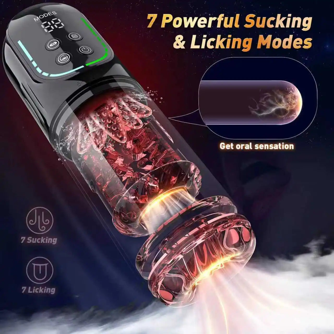Masturbateur Masculin IA 7-en-1 – Pompe, Aspiration, Léchage & Rotation | Contrôle App LCD