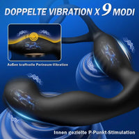 Vibromasseur Anal avec Anneau Pénien – Silicone | Télécommande | Double Stimulation