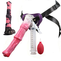 Gode Fantaisie Cheval Éjaculateur Ventouse – Silicone | Harnais en Option