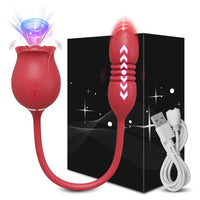 Rose Succion 3-en-1 – Langue Léchante, Poussée & Point G | Stimulateur Féminin