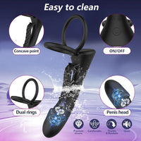 Kit Double Pénétration Vibrant – Plug Anal + Anneau Pénien | Couples