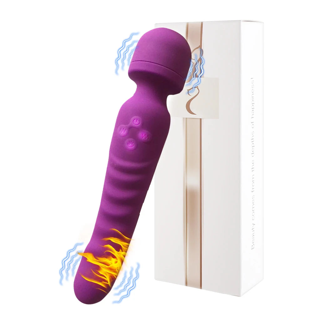 Vibromasseur Baguette Magique AV – Chauffant 40°C & Rotation 360° | 10 Modes