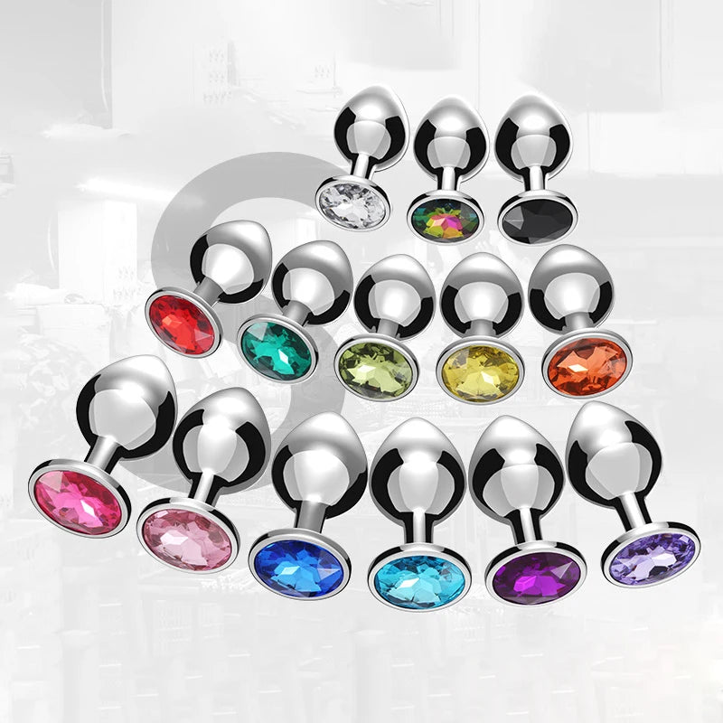 Plug Anal en Métal & Base Gemme – Bijou Intime Rafiné & Sensations Thériques