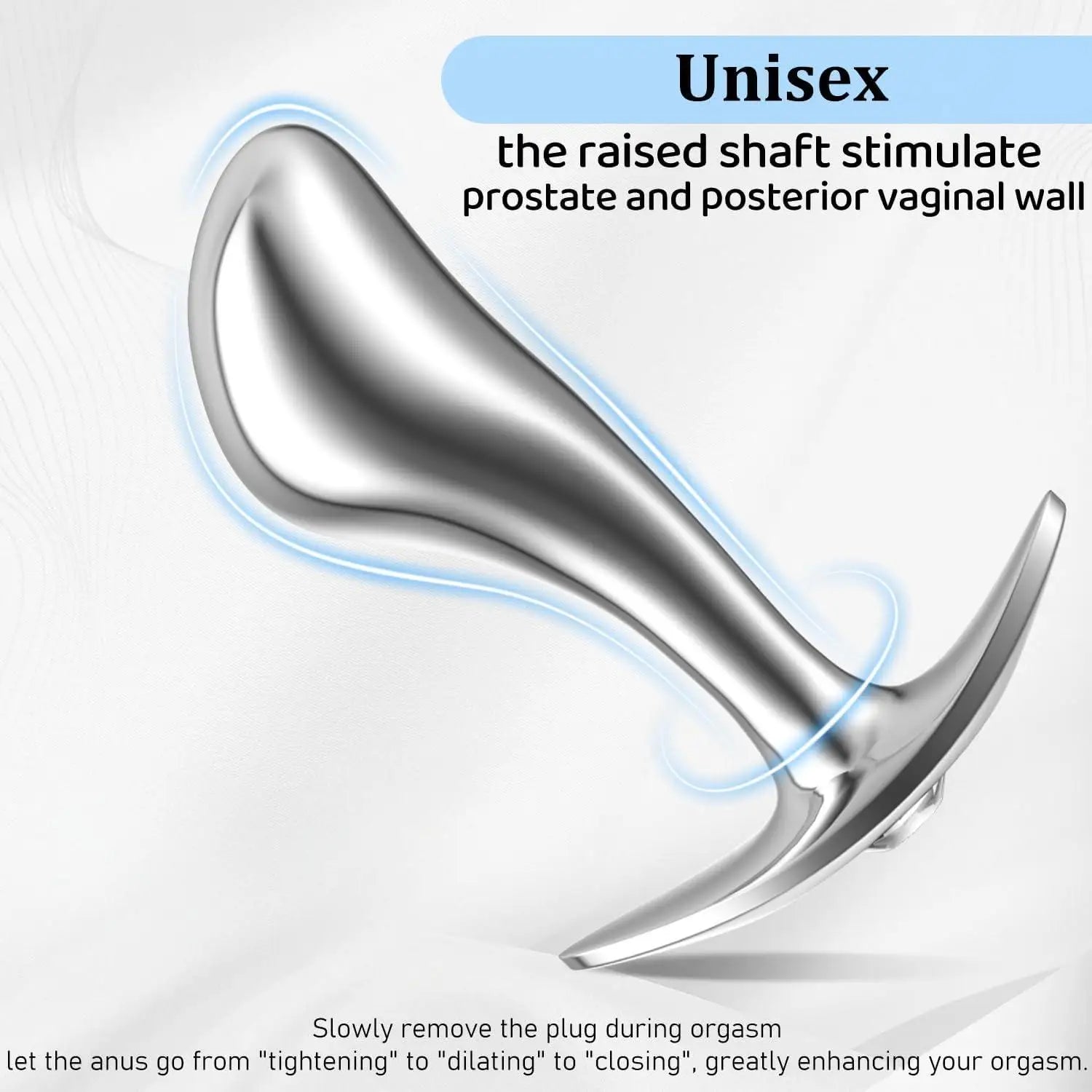 Plug Anal Métallique Strass QiiAii – Forme Pouce | Point G & Prostate | 3 Tailles + Pack