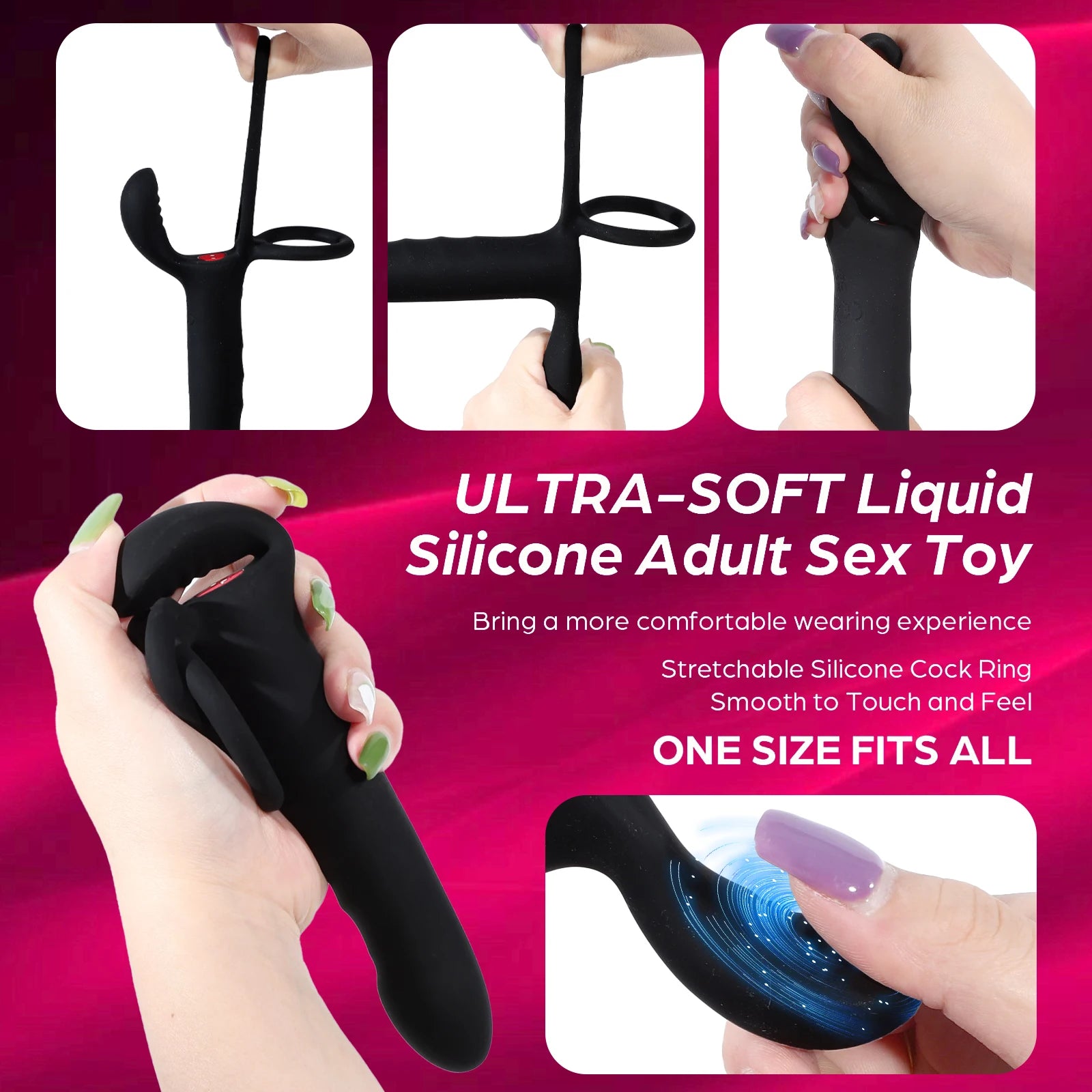 Kit 5-en-1 Double Pénétration – Anneau Vibrant, Gode & Plug Anal | Plaisir Ultime Couple