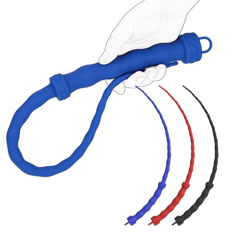 Fouet BDSM Silicone – Stimulation & Jeux de Rôle | Rouge, Bleu, Noir