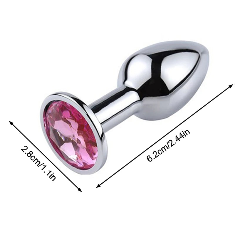 Plug Anal en Métal & Base Gemme – Bijou Intime Rafiné & Sensations Thériques