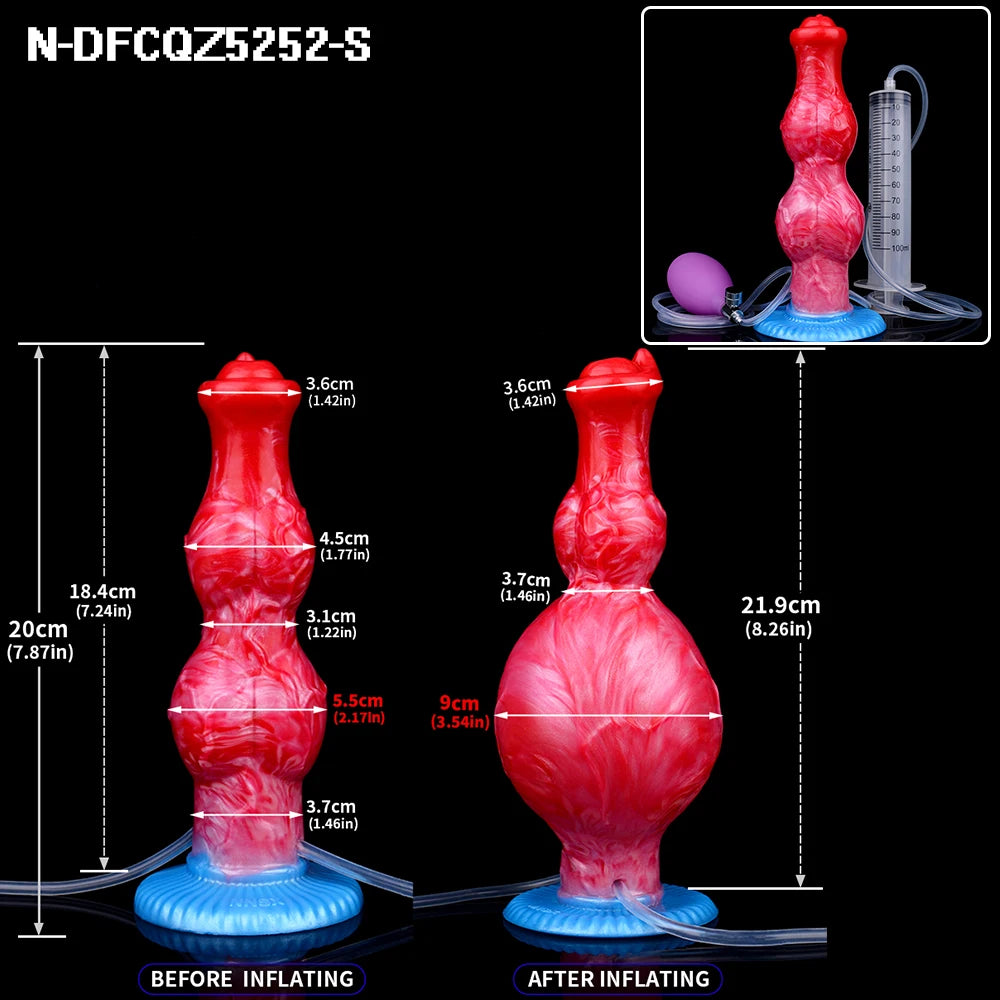 Gode Éjaculateur Gonflable Double Nœud – Plug Anal Gicleur | Unisexe | Tailles S & M