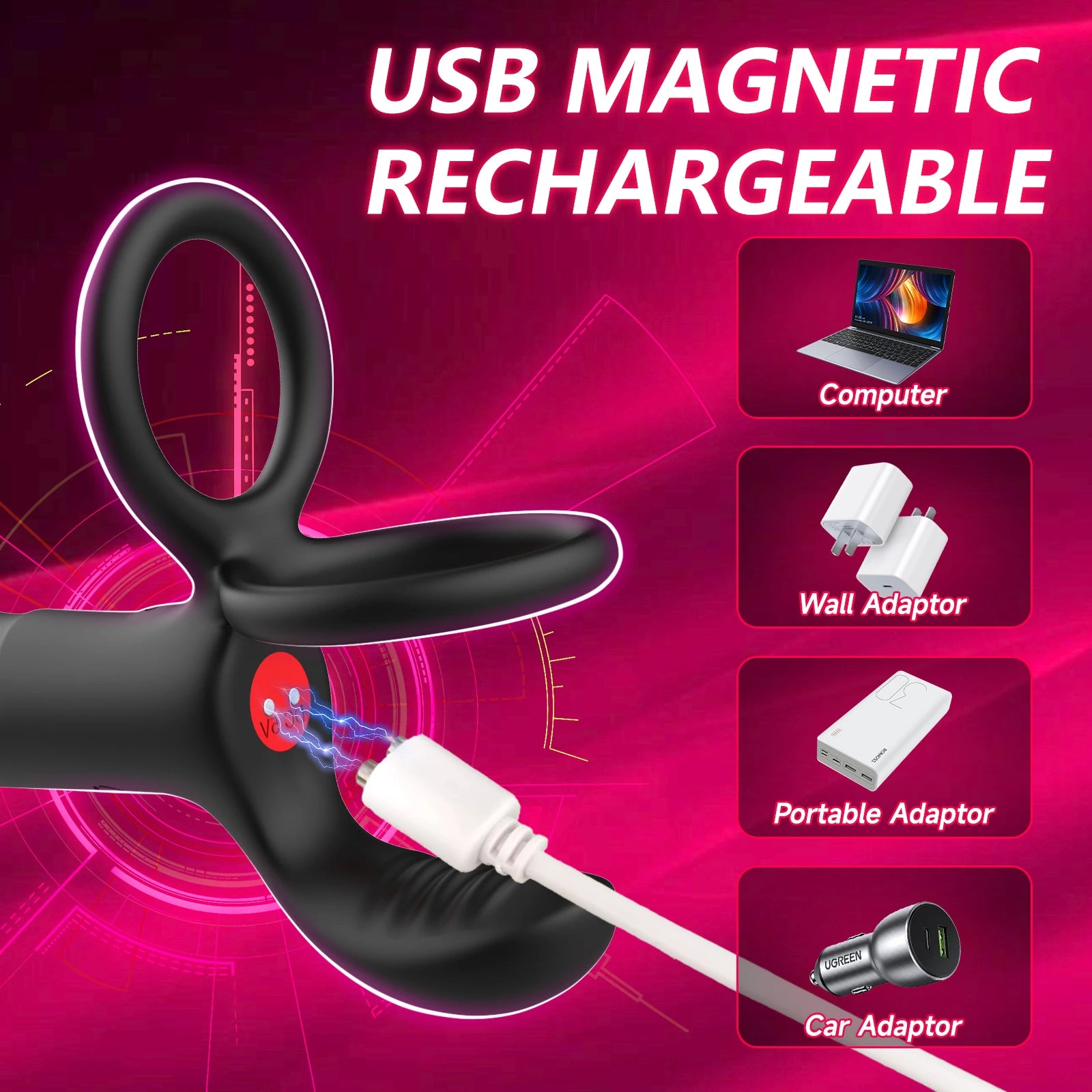 Kit 5-en-1 Double Pénétration – Anneau Vibrant, Gode & Plug Anal | Plaisir Ultime Couple